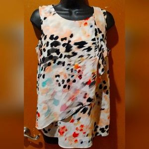 TTL Apt 9 Animal Print Short Sleeve Bouse Size M Medium